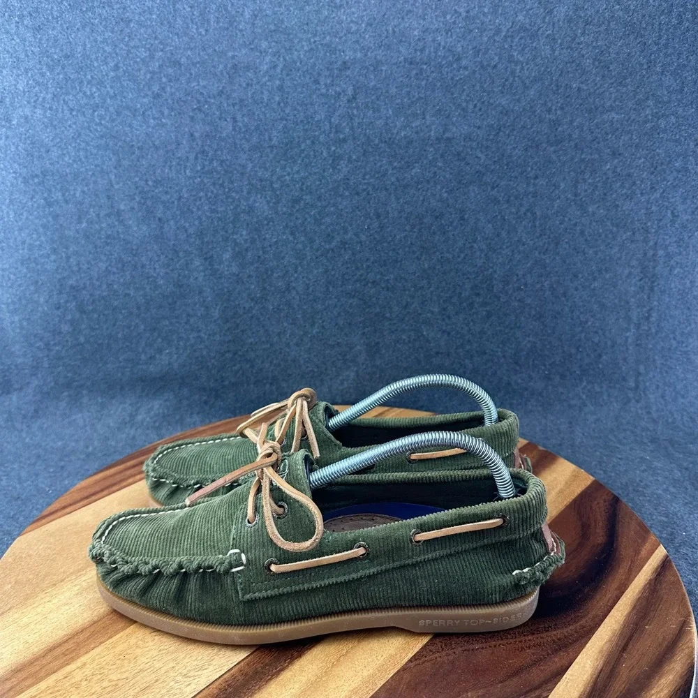 Sperry‎ Top-Sider Mens 7.5M Olive Green Corduroy Boat Shoes 10509851 Loafers